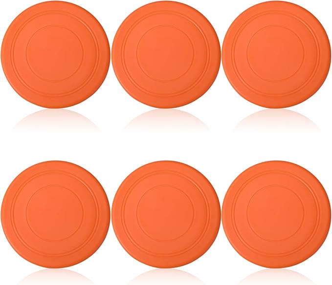 6 Pcs Kids Flying Disc 7 Inch Silicone Flying Disks Set for Kindergarten Outdoor Backyard Beach Lawn Park