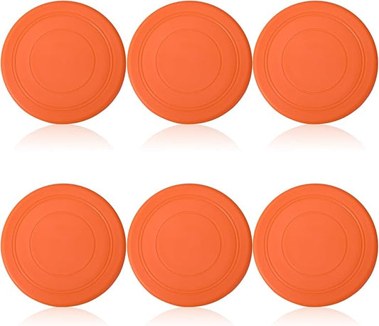 6 Pcs Kids Flying Disc 7 Inch Silicone Flying Disks Set for Kindergarten Outdoor Backyard Beach Lawn Park