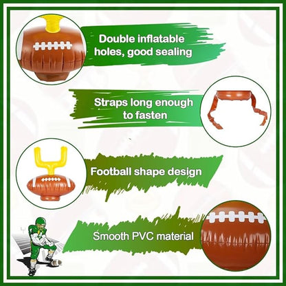 2 Set Inflatable Football Post Ring Toss, Goal Post Ring Game, Football Goal Post for Kids, Family, Birthday Games Indoor and Outdoor Party Supplies (2 Toss Post Hats 6 Rings 1 Pump)