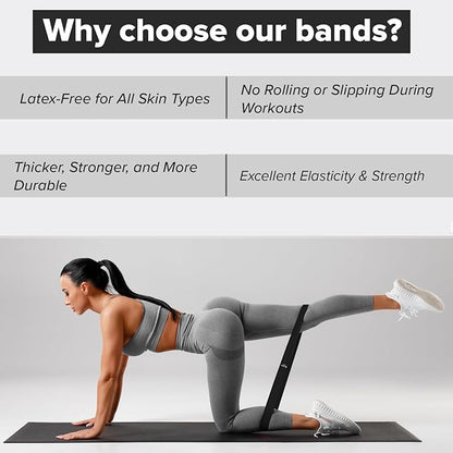 Resistance Bands for Working Out (Set of 5) – Elastic Bands for Exercise & Physical Therapy – Loop Resistance Bands for Glutes, Home Workouts, Yoga, Pilates, Stretching & Legs