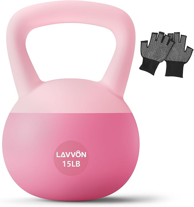 Soft Kettlebell - Cushioned Impact-Resistant Base and Anti-Slip, Kettle bell Anti-Slip Grip Weight for Home Workouts, Safe Strength Training Kettlebells Sets for Women & Men, With Non-slip Gloves