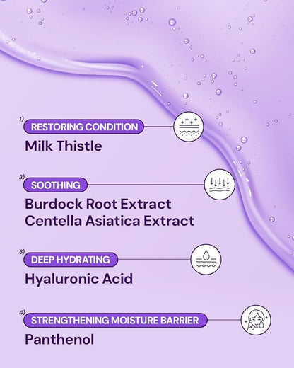 Milk Thistle Repair Face Mask ??Korean Skin Care with Centella, Hyaluronic Acid & Adenosine | Hydrating & Soothing Sheet Mask for Sensitive Skin, Fragrance-Free, 10EA