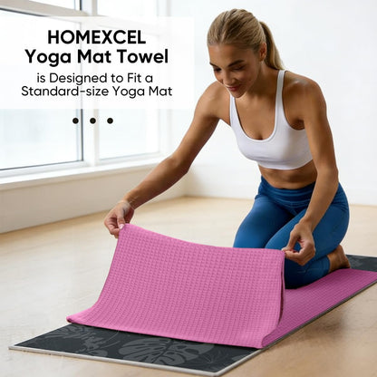 HOMEXCEL 2PK Yoga Mat Towels for Hot Workout, Ultra-Absorbent, 26.5" x 72"