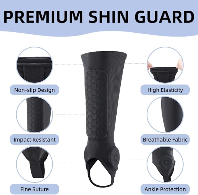 Soccer Shin Guards, Soccer Shin Guard Pads with Calf and Ankle Protection, SoccerProtective Equipment for Youth and Adult, SoccerAccessories for Boys and Girls