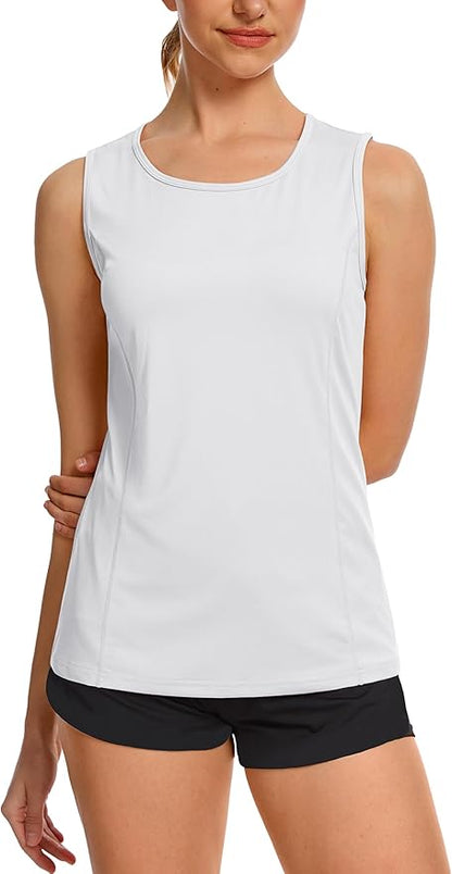 TACVASEN Women's UPF 80+ Workout Tank Top Sleeveless Quick Dry Sun Protection Hiking Athletic Gym Yoga Running Shirts