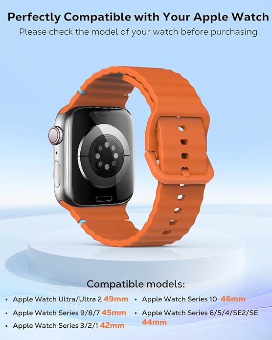 MoKo 2Pack Sport Watch Band Compatible with Apple Watch Band Ultra3/2/1 49mm/Series 11/10/9/8/7/6/5/4/3/2/1/SE3/SE2/SE 46/45/44/42/41/40/38mm,Adjustable Breathable Strap