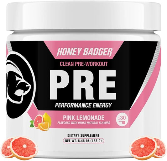 Honey Badger Pre Workout Powder, Keto Vegan Preworkout for Men & Women, Beta Alanine & Caffeine
