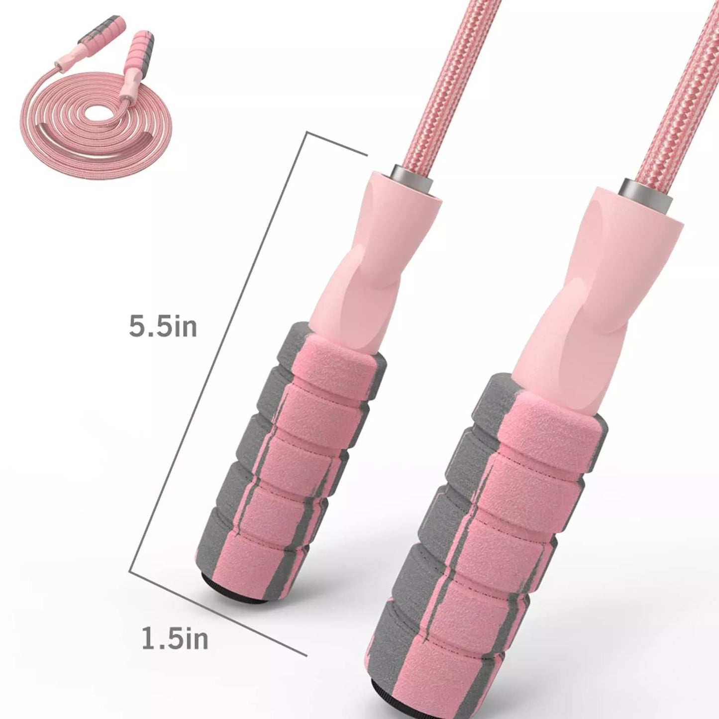 FITMYFAVO Jump Rope Cotton Adjustable Skipping Weighted jumprope for Women，Adult and Children
