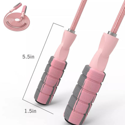 FITMYFAVO Jump Rope Cotton Adjustable Skipping Weighted jumprope for Women，Adult and Children
