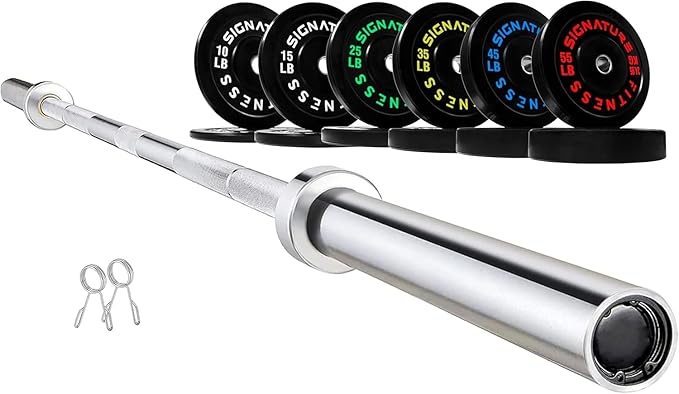 Olympic Bumper Plates Set, 2" Weight Plates for Strength Training & Weightlifting, Paris or Set or Set with Barbell, Multiple Options