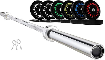 Olympic Bumper Plates Set, 2" Weight Plates for Strength Training & Weightlifting, Paris or Set or Set with Barbell, Multiple Options