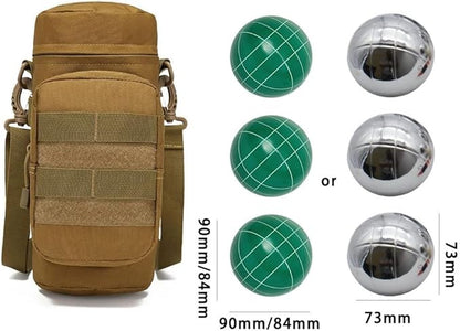 Bocce Ball Bag for 90mm 84mm 73mm 3 Bocce Game,Multifunctional, Zip Design, Powerful. Size: 27 x 12 x 12 cm、