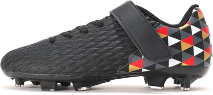 Soccer Cleats for Kids & Youth | Lightweight Football Shoes for Firm Ground | Durable Girls & Boys Soccer Cleats with Non-Slip Sole | Comfortable Soccer Boots | Unisex Size 11-6