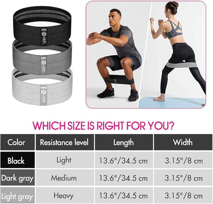 Resistance Bands, Fabric Workout Bands for Women & Men, Cloth Booty Resistance Loop Bands, Thick Squat Bands for Butt/Legs/Thigh/Hip/Glute Excersing