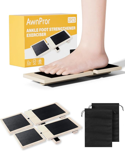 Sidekick Ankle Board,2PCS Blackboard Foot Trainer Single-Leg Balance Board Ankle Strengthener Foot Balance Trainer Exerciser for Sprains,Posture Correction,Intensive Training-Portable Bag