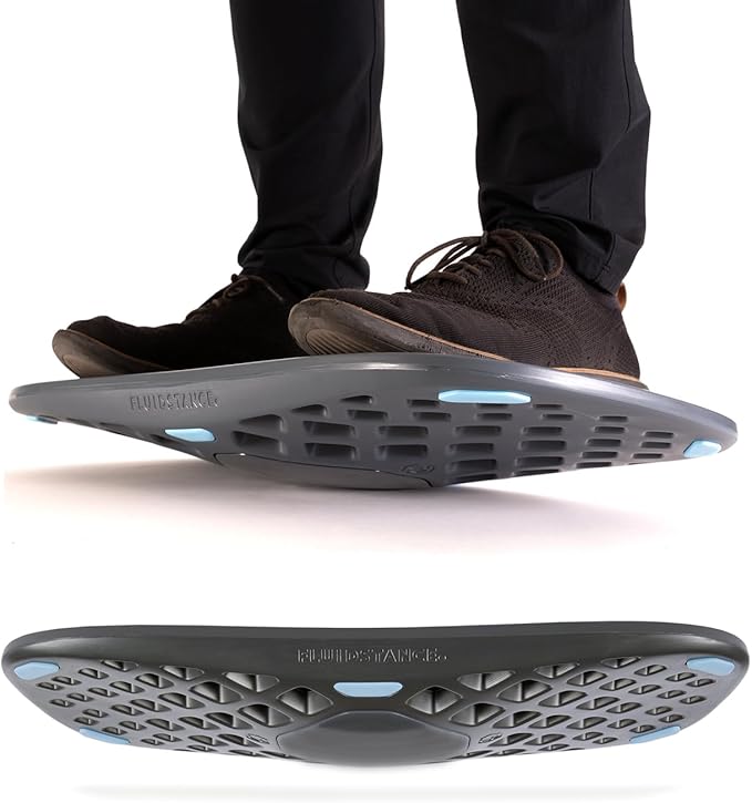 FluidStance Adult Balance Board for Standing Desk - Anti Fatigue USA Made 360 Degree Rocker Wobble Board as Exercise Equipment to Increase Focus & Movement - Sustainable Anti-Slip Plane Standing Board