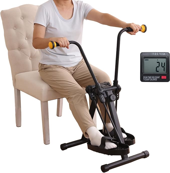 Pedal Exerciser Bike for Seniors, Hand Arm Leg and Knee Physical Therapy Exercise Equipment, Elderly Recovery Home Exercise Bike for Total Body, Upper and Lower Limb Trainer