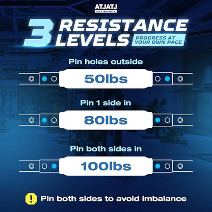 3-Level (50–100lbs) Twister Arm Trainer, Adjustable Chest & Bicep Workout Equipment for Men, Detachable Home Gym Shoulders and Forearms Muscle Training Fitness with Steel Frame & Ergonomic Handles