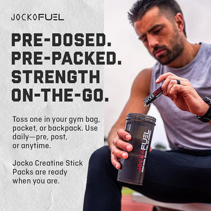 Jocko Fuel Creatine Stick Packs - Creatine Monohydrate Powder Travel Packs for Men & Women, Supplement for Athletic Performance & Muscle Health, 30 Servings 150g (Unflavored)