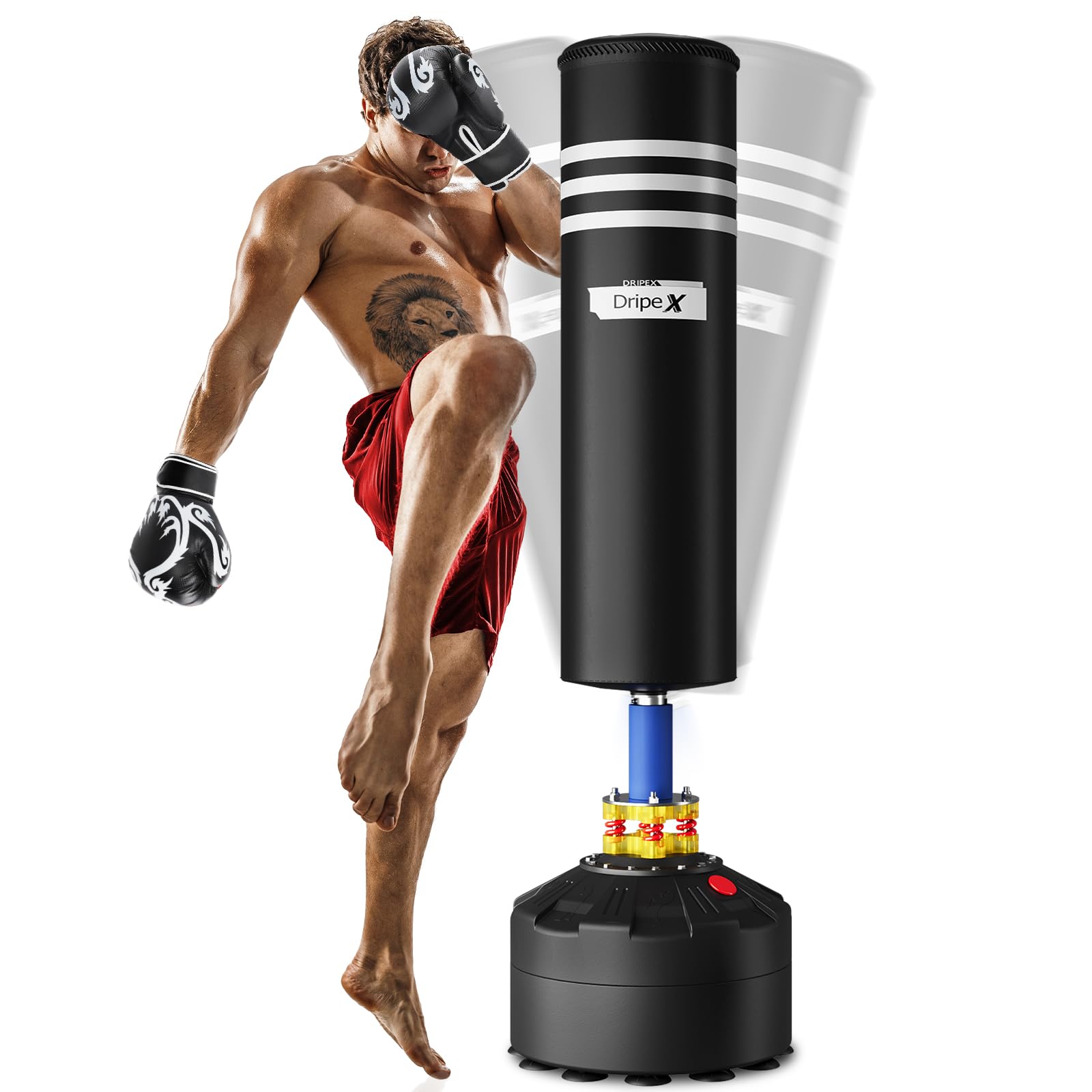 Dripex Freestanding Punching Bag 69''- 182lb Heavy Boxing Bag with Stand for Adult - Men Women