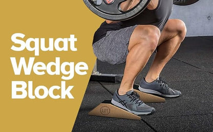 Squat Wedge Blocks (Set of 2) ??Non-Slip Slant Boards for Lower Body Workouts, Ankle and Calf Stretching - Yoga Blocks, Designed to Elevate Heels and Squat Support - Includes Carry Bag