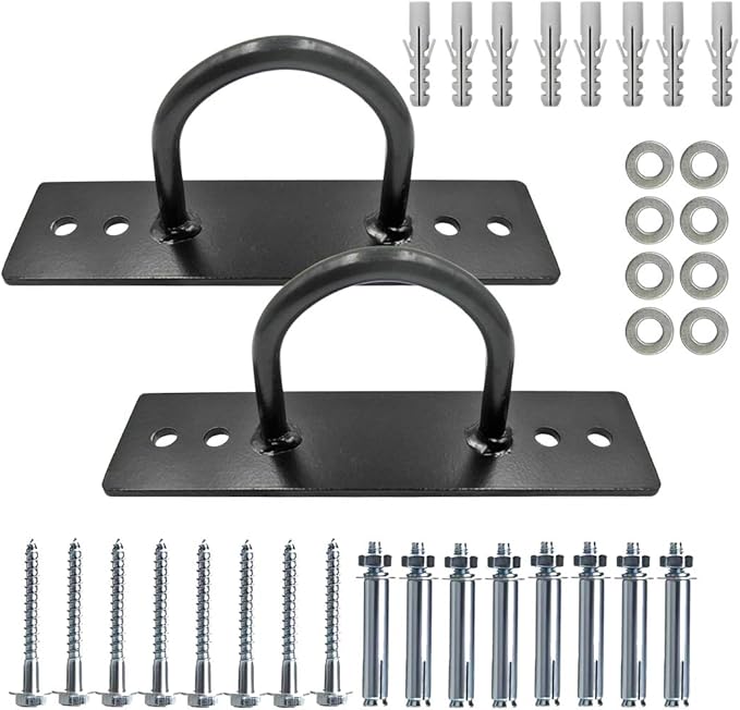 Battle Ropes Anchor, Battle Rope Wall Ceiling Mount Kit Bracket Hook for Suspension Straps Crossfit Gymnastic Rings, Body Weight Strength Training Systems, Yoga Swings Hammocks, Boxing Equipment