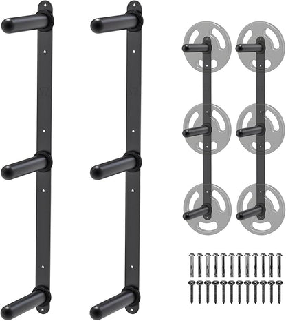 "Kipika Weight Plate Storage Rack - Wall Mounted Weight Plate Holder with Durable Steel Construction Organizer for Olympic Plates, 1000lb Capacity, Space-Saving for Home Gym"