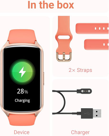 Health Fitness Tracker with 24/7 Heart Rate, Blood Oxygen, Blood Pressure, Sleep Tracker, 5ATM Waterproof Activity Trackers with Step Tracker, Pedometer (S & L Bands Included)