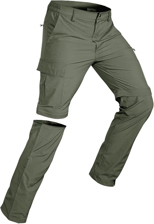 Wespornow Men's-Convertible-Hiking-Pants Quick Dry Lightweight Zip Off Breathable Cargo Pants for