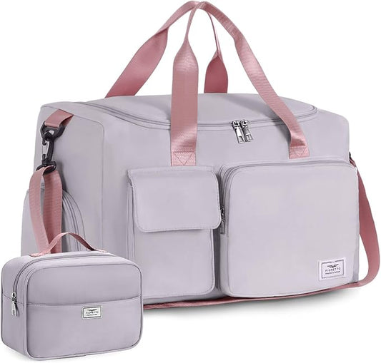 FIORETTO Women's Gym Duffle Bag with Shoes Compartment, 37L Capacity, Ideal for Travel, Gym
