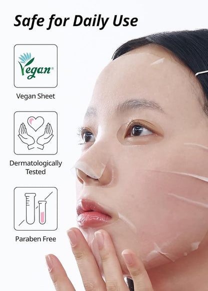 SNP Skin Return Lifting Essence Sheet Mask | Hydrating and Firming for All Skin Types | Vegan Sheet Masks | Peptide and Lactobacillus | Korean Face Masks Skincare | Facial Mask | 10 Sheets