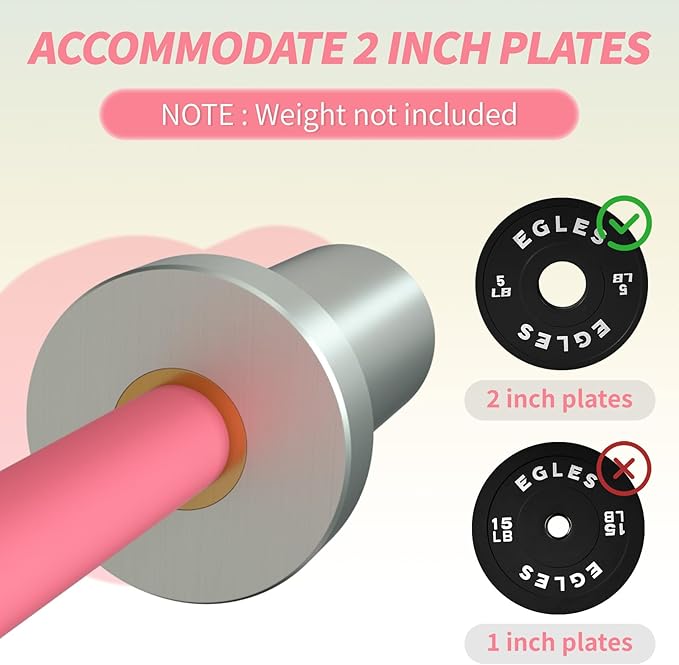 Egles Kids Barbell 5.5LB Mini Barbell Bar 4ft for Kid Women & Beginners Weighted Bar - Compatible with 2-Inch Weight Plates, for Strength Training Gym Weight Lifting, Multi-Color Training Bar