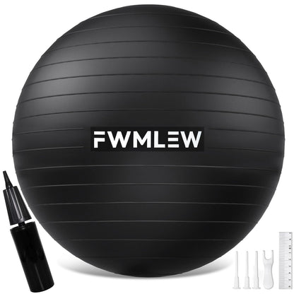 FWMLEW Extra Thick Exercise Yoga Ball, 5-Size Anti-Burst Heavy Duty Stability Gym Ball for Fitness