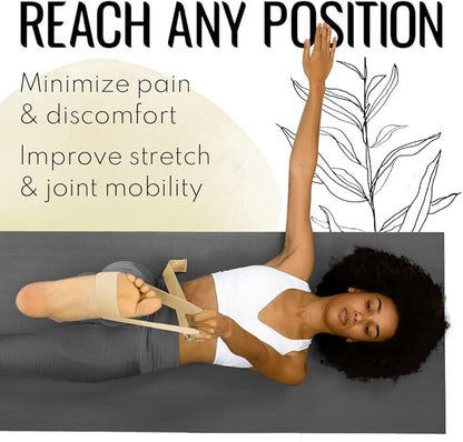 TECEUM Yoga Strap & Mat Strap – 2 IN 1 – Cotton – 6 ft 8 ft 10 ft (30+ colors) – Adjustable Non-Slip Belt for Yoga, Pilates, Stretching, Physical Therapy, Fitness & Home Workout – For Carrying Mats