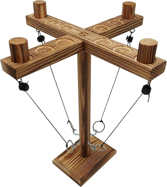 Hook and Ring Game, Large Ring Toss Game for Adults, Ring Game on a String, Tabletop Games, Hook