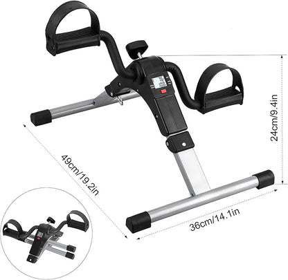 Folding Pedal Exerciser, Mini Under Desk Bike - Portable Foot Hand Cycle Peddler Machine Bicycle Exerciser for Arm Leg While Sitting