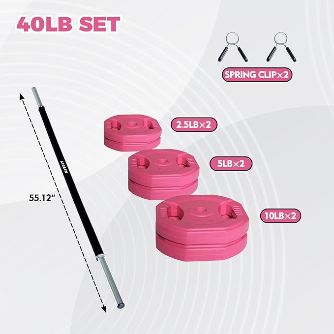 RitFit Adjustable Barbell Weight Set for Weightlifting and Strength Training in Home&Gym