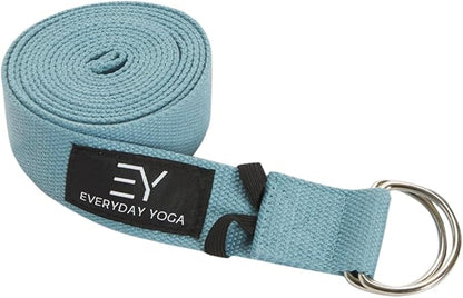Everyday Yoga Super Strong Strap with Metal D-ring Buckle - Improve Flexibility, Stretching, and Physical Therapy Fitness.