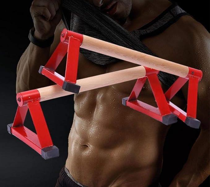 LONGTA Wooden Stretch Stand, Pushup Stands Bars Calisthenics Handstand,Non-Slip Yoga and Gymnastic Training Tool Russian Style Stretch Push-Ups