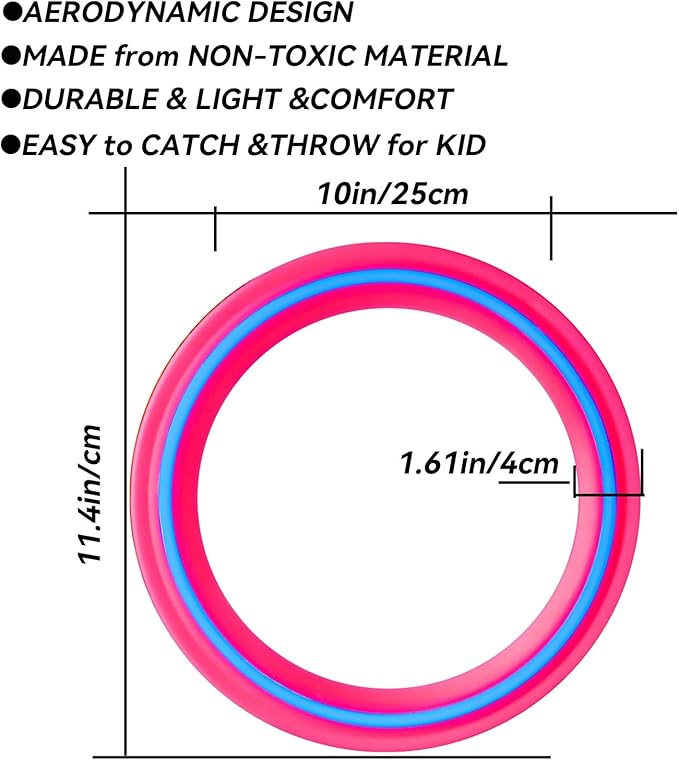 11-inch Flying Ring, 3-Piece Set. A Sports Game for Beach, Backyard, Park, and pet Interaction. Suitable for Soft Flying Discs, The Best Outdoor Throwing Toy.
