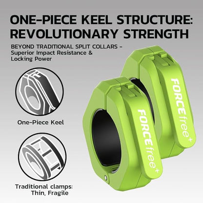 Barbell Clips (Pair), Barbell Clamps, Quick Release Olympic Barbell Clamps with Anti Slip TPR Grip, Barbell Collars for Secure Weightlifting & Powerlifting (Black) (NO MAG, Black)