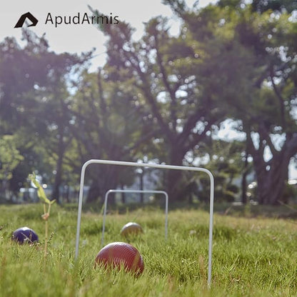 ApudArmis Universal Croquet Wickets Standard Size, Set of 9 White Square Arrow Wickets Rplacement for 28In or 32In Croquet Lawn Backyard Outdoor Game (8In Height & 6.3In Width)