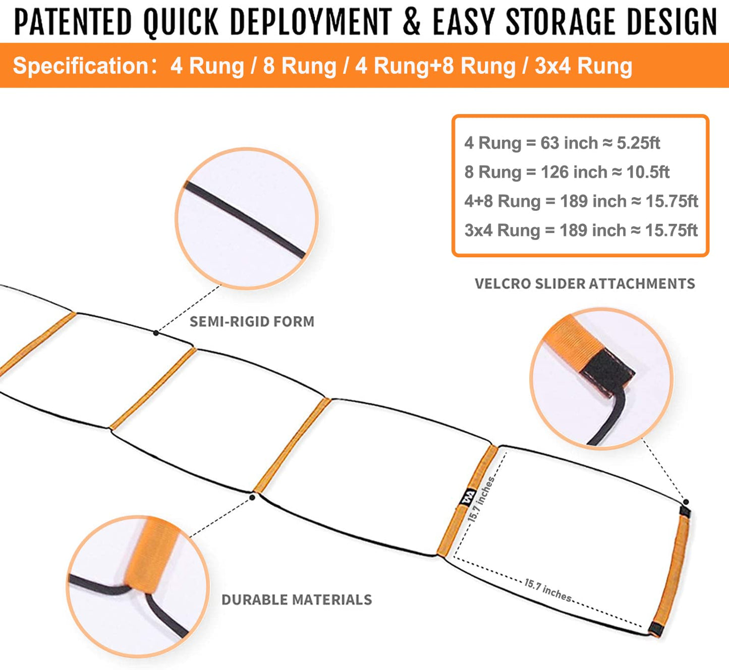 ALPHAWORX Agility Ladder, Agility Training Equipment, Soccer Speed Ladder, Football Footwork