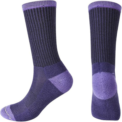 EnerWear 4 Pack Women's Merino Wool Outdoor Hiking Trail Crew Sock