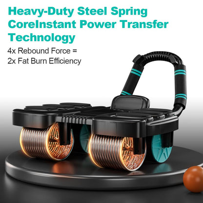 Four-wheel Automatic Rebound Ab Roller Wheel with Elbow Support, Abdominal Wheel Core Exercise
