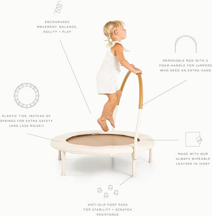 Gathre Springless Toddler Trampoline with Handle for Kids 3-6 | Wipeable Trampoline Pad | Movement, Balance, Fun | 55 lb Weight Limit | 11.5" Diameter