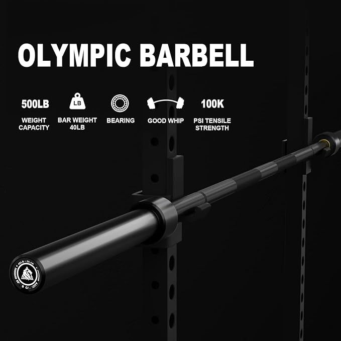 LIONSCOOL 7FT Olympic Barbell for Weightlifting, Power Lifting, 2 Inch Strength Training Bar for Squats, Deadlifts, Presses, Rows, Curls - 700lbs/1000lbs/1500lbs Capacity