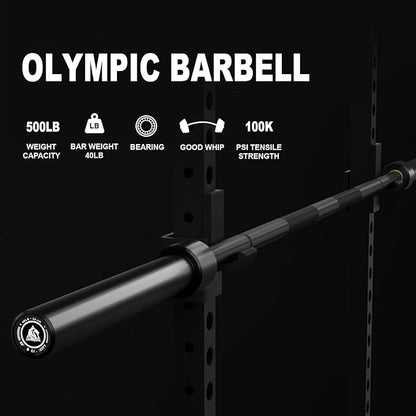 LIONSCOOL 7FT Olympic Barbell for Weightlifting, Power Lifting, 2 Inch Strength Training Bar for Squats, Deadlifts, Presses, Rows, Curls - 700lbs/1000lbs/1500lbs Capacity