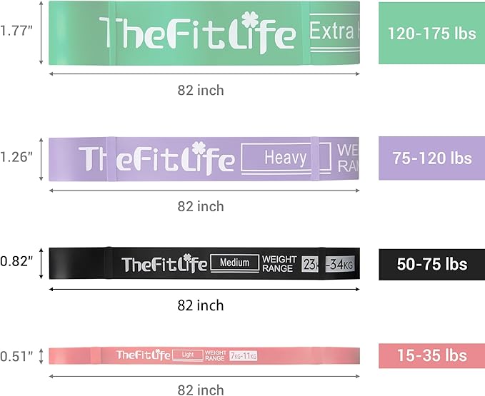 TheFitLife Pull Up Assistance Bands- Resistance Bands for Working Out, Long Workout Bands for Exercise, Fitness Band for Pullup Assist, a Substitute of Dumbbell Set and Kettlebells, Barbell