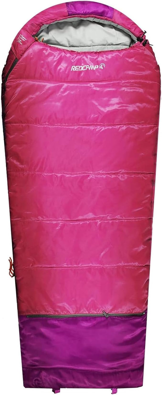 REDCAMP Kids Mummy Sleeping Bag for Camping, 3 Season Cold Weather Sleeping Bag Fit Boys,Girls &